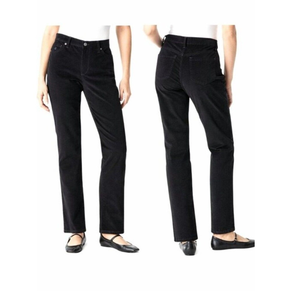 Woolrich Black Stretch Corduroy Pants Size 8 Straight Leg EUC